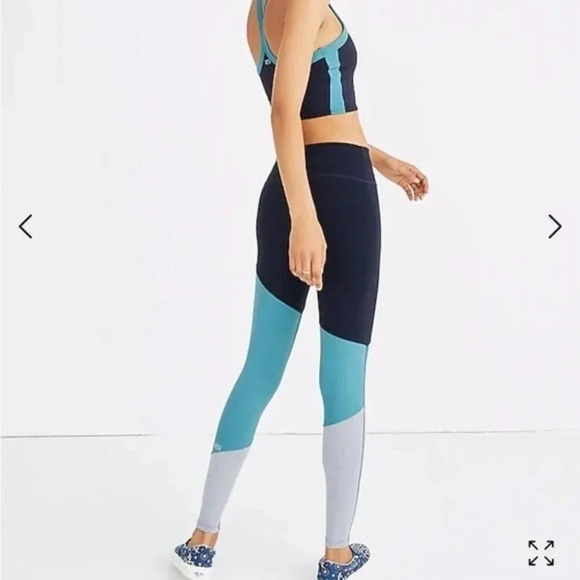 SKU 2 Splits59 Stadium Colorblock Leggings Blue Gray Aqua Size large - Picture 1 of 6